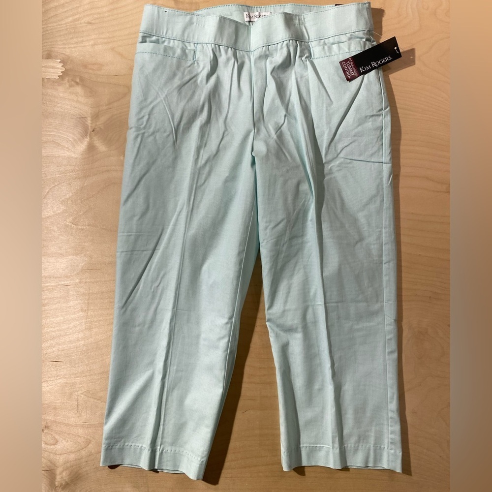 Kim Rogers Aqua Capris Pants 12 (QE) - Picture 2 of 10